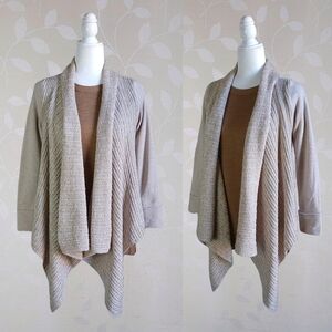 Anthropologie Angora Blend Knit Open Front Waterfall Cardigan Saturday Sunday